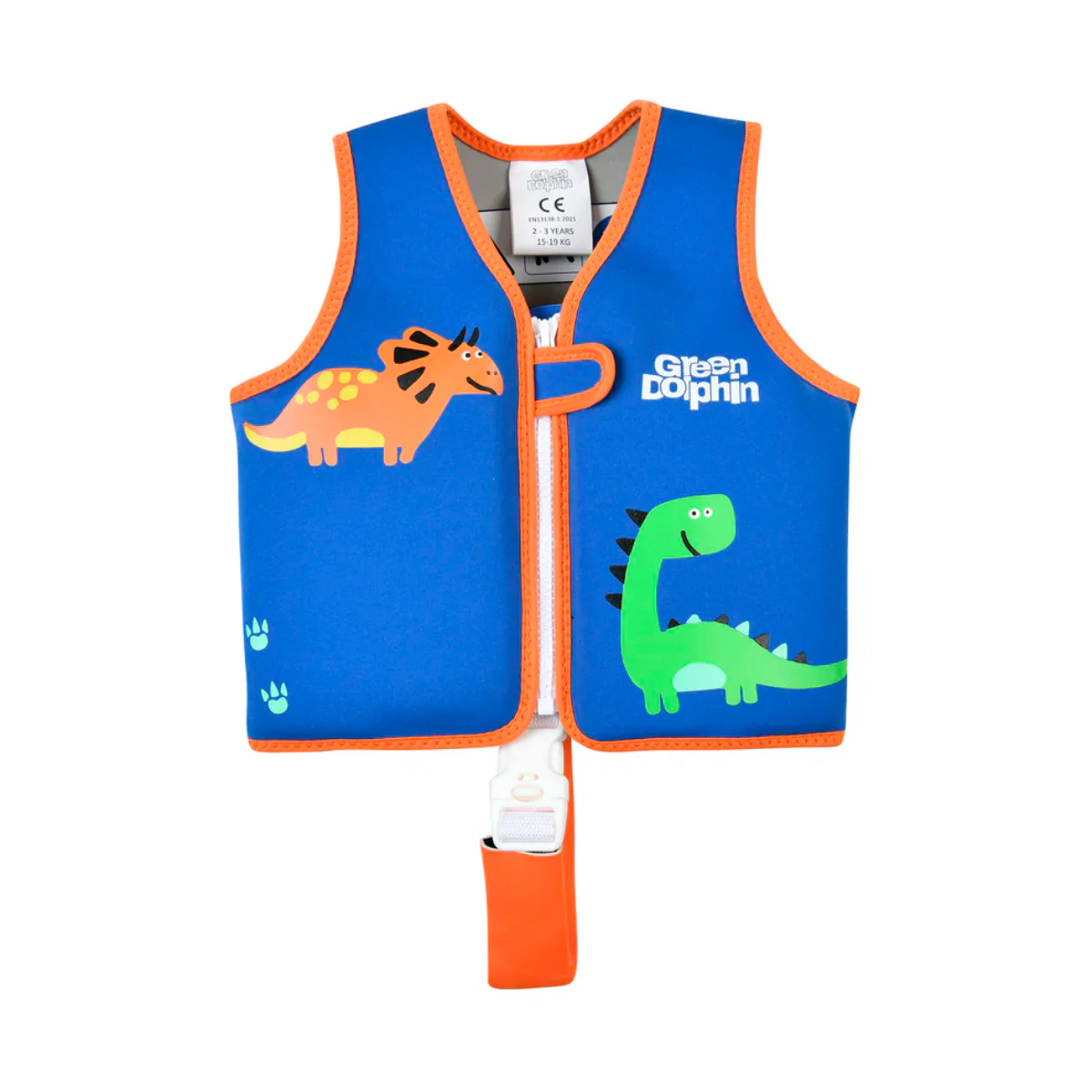 CHALECO FLOTADOR INFANTIL DINOSAURIO 15 a 19 kg 2 a 3 AÑOS GREEN DOLPHIN - Imagen 2
