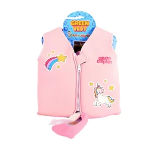 CHALECO FLOTADOR INFANTIL UNICORNIO ROSADO 3 A 6 años - GREEN DOLPHIN