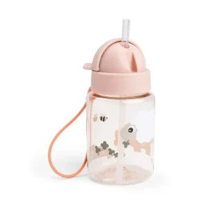 BOTELLA CON BOMBILLA TINY FARM ROSA 280ml DONE BY DEER