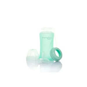 MAMADERA DE VIDRIO CON BOMBILLA 240. ML VERDE - EVERYDAY BABY
