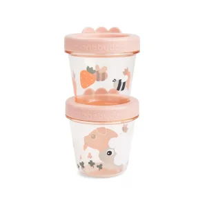 SET 2 CONTENEDORES PARA COMIDA DE BEBÉ TINY FARM ROSA - DONE BY DEER