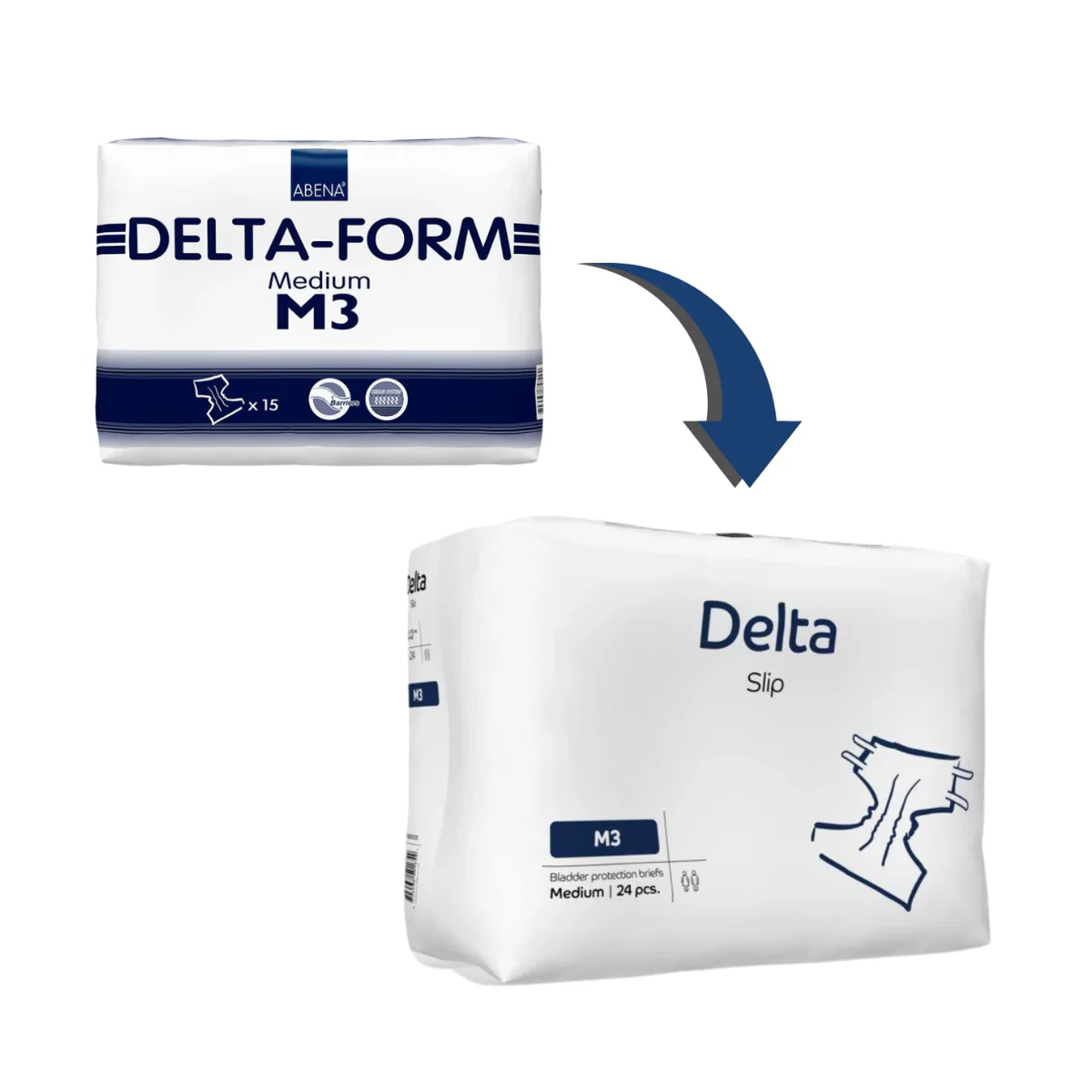 PAÑAL ANATÓMICO DELTA SLIP ABENA M3 24 Unidades - Imagen 3