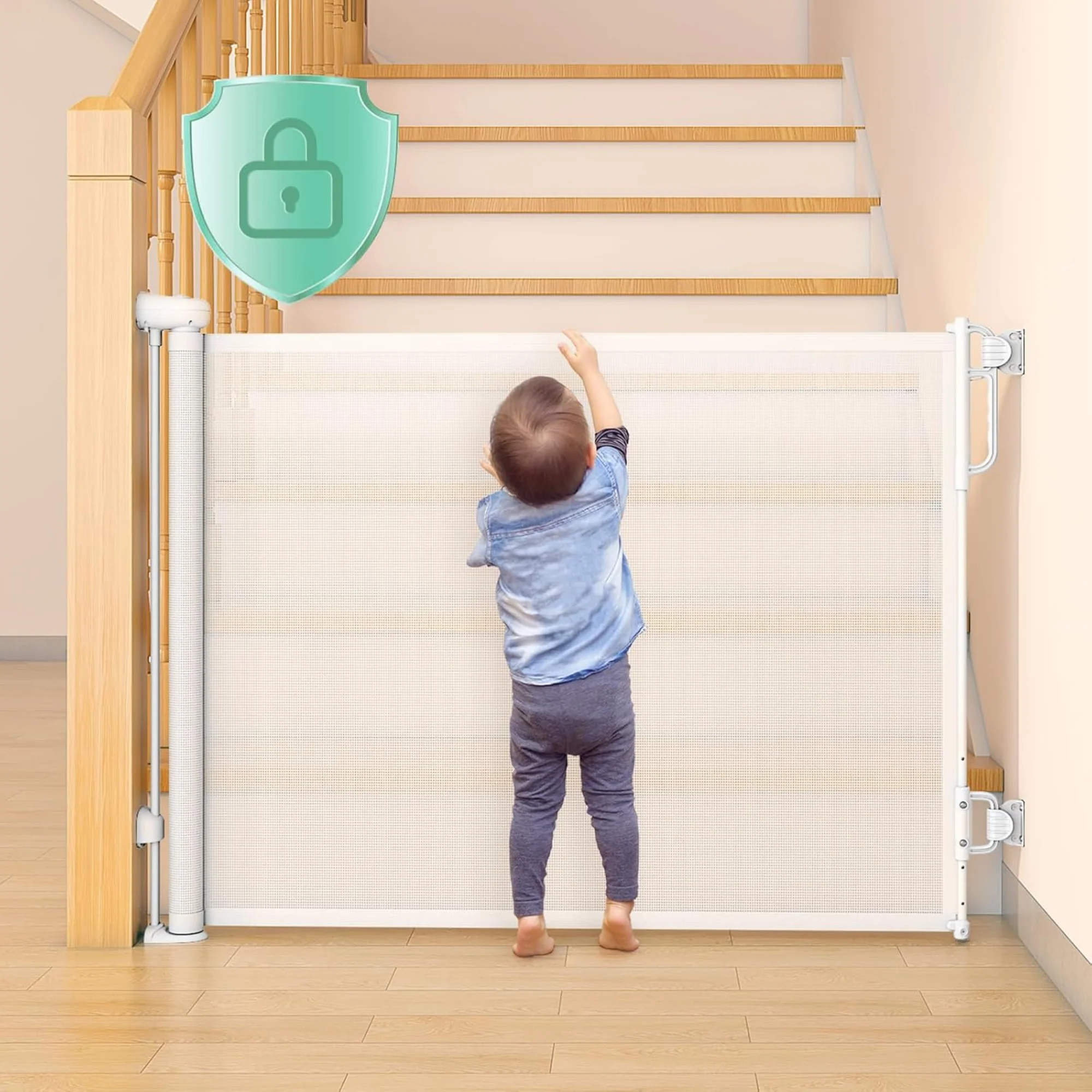 Puerta Retráctil de Seguridad para Bebés Momcozy - Imagen 3