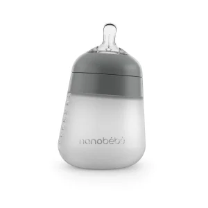 Mamadera de Silicona Anticólico Nanobebé Flexy 270 ml Gris