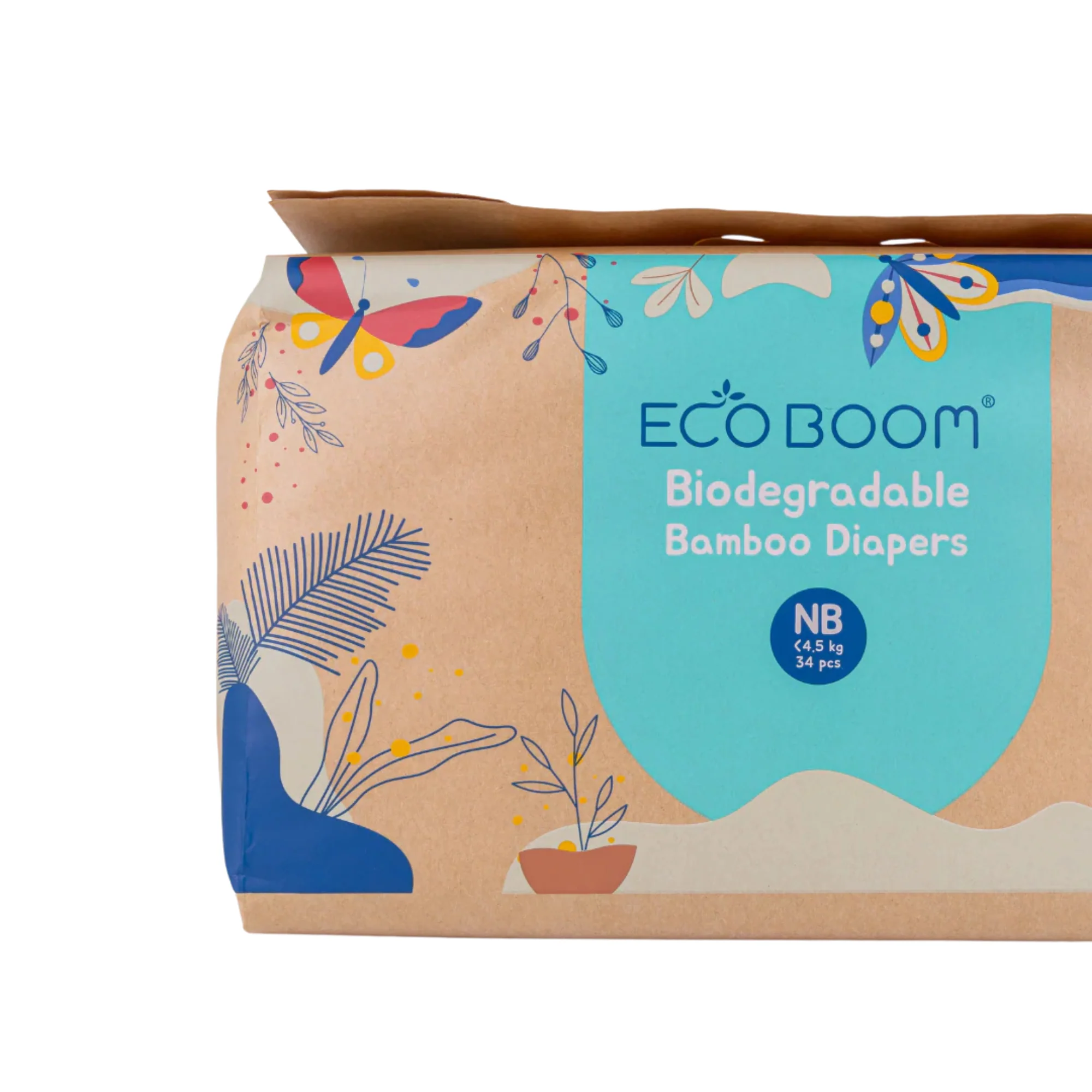 Pañales de Bambú Eco Boom Joy Talla NB 2 - 5 KG 34 U