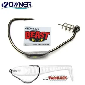 5130 Owner Beast (Anzuelo plomado curvo con muelle)