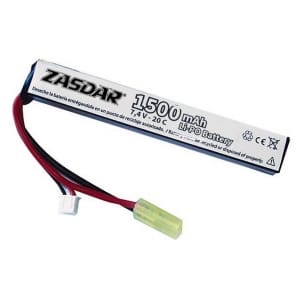 Batería Li-Po Zasdar 7,4 V 1500 Mah 20c – 1 Stick (13 X 21 X 128 Mm)
