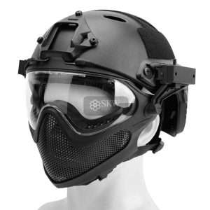 Casco Tipo Fast Y Mascara Negro Delta Tactics