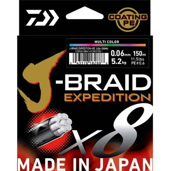 Daiwa Tresse J-Braid Expedition x8 Multicolor- 150m - Imagen 2