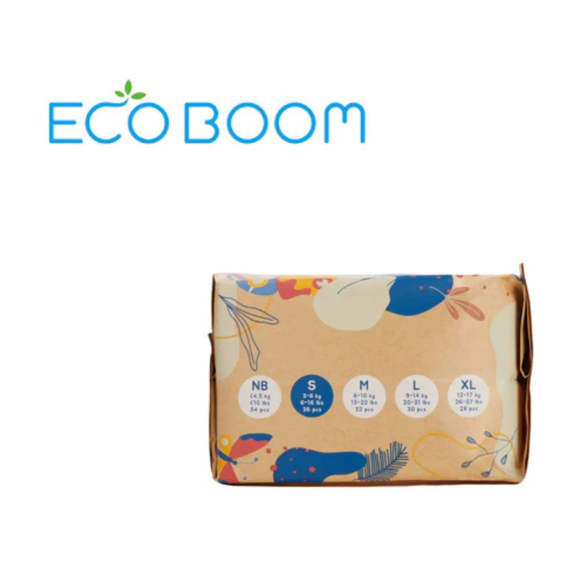 Pañales de Bambú Eco Boom Joy Talla S 3-8 KG 36 U - Imagen 3