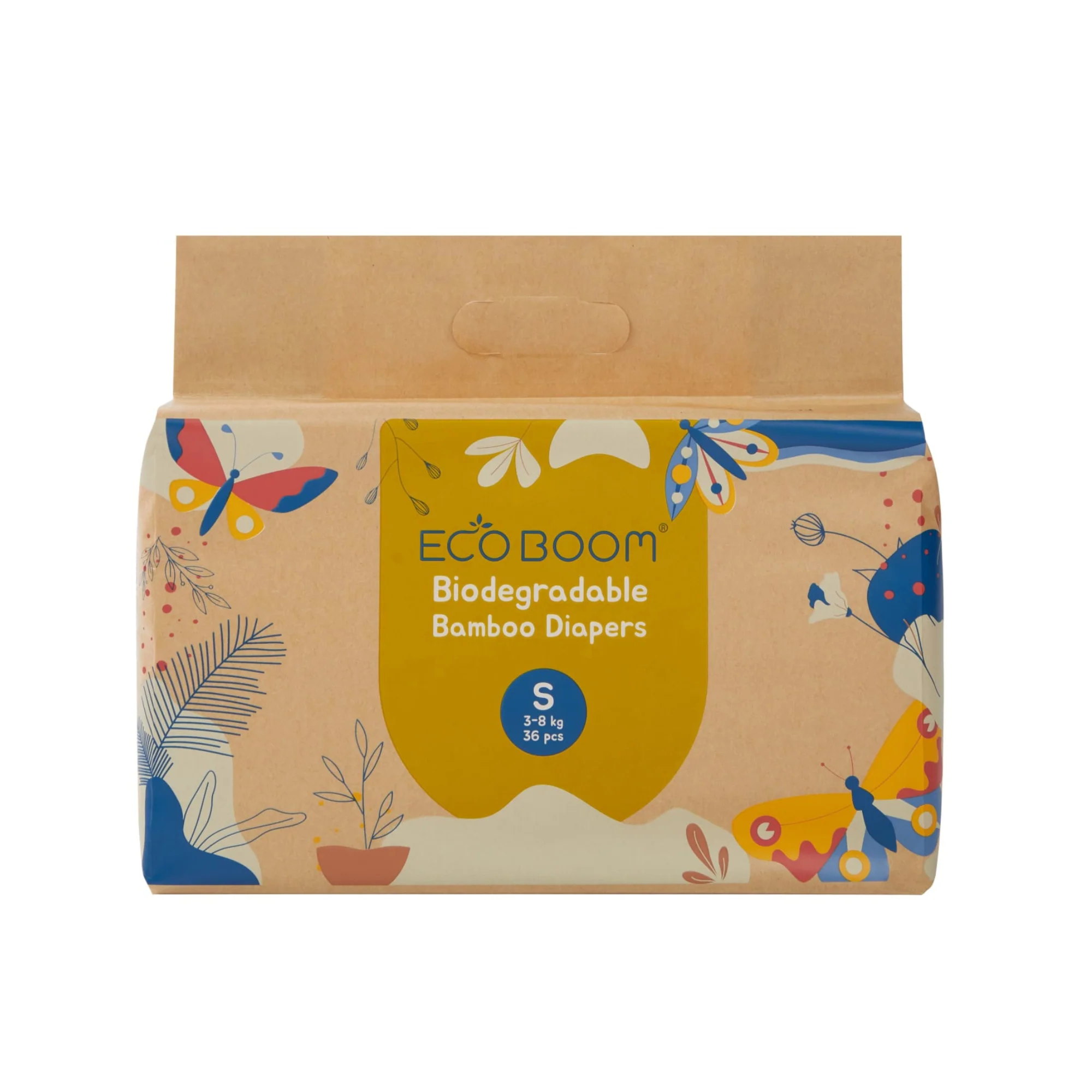 Pañales de Bambú Eco Boom Joy Talla S 3-8 KG 36 U